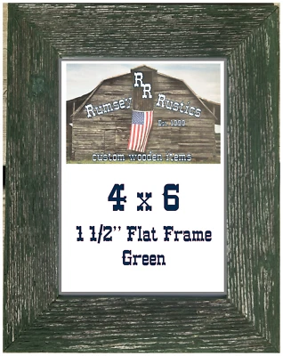 4x6 red washed primitive rustic barn picture frame beach drift wood color blue - Image 1 of 4