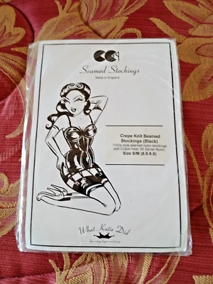VINTAGE HARD TO FIND STYLE WHAT KATIE DID SEAMED STOCKINGS W/ CUBAN HEEL - Image 1 of 4