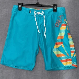 Beautiful Volcom Boardshorts Womens 9 Black Miss Mod Drawstring Swim Shorts - Picture 1 of 5