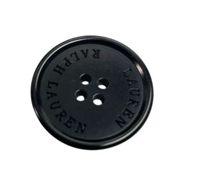 Ralph Lauren plastic Black Logo Flat Replacement Main Front button 1" - Image 1 of 4