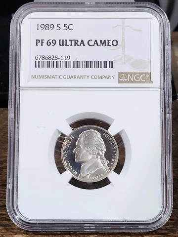 1989 S Jefferson Proof 5c, NGC Certified PF 69 UCAM, 119 Cover