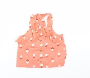 Marks and Spencer Girls Pink Floral 100% Cotton Basic Tank Size 6-7 Years Square - Picture 1 of 10