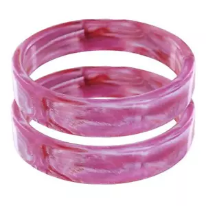 Pink Round Shiny Marbled Lucite Bangle Bracelet Ladies Standard Size (BUNDLE) - Picture 1 of 2