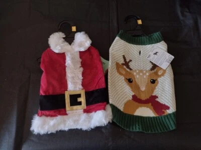Disfraz de Papá Noel Perro y Suéter Navidad Invierno Pequeño Foto 1 de 4