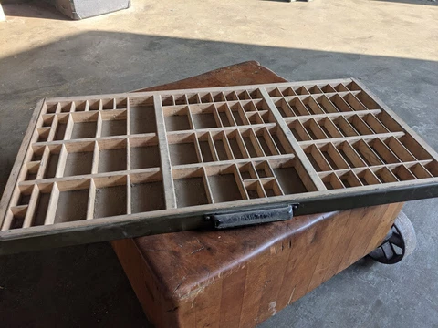 Hamilton Letterpress California Job Type Case Printers Drawer VERY CLEAN Green Cover