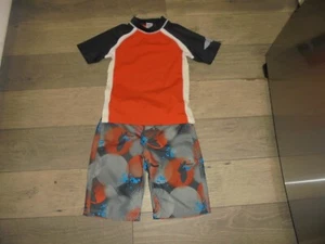 Gymboree orange surfer swim trunk shorts with matching rash guard boys 6 - Picture 1 of 7