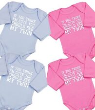 BABYPREM Baby Clothes 2 X TWINS TWIN BOYS GIRLS Cute Bodysuits Vests Singlets