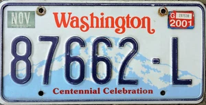 ORIGINAL US Autokennzeichen WASHINGTON Serie CENTENNIAL 80/90er Jahre RAR - Bild 1 von 4