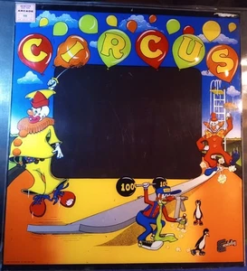 Cristal trasero original para 1977 Exidy Game Circus ~ muchos gráficos de payaso 26,5" x 23,5" - Imagen 1 de 10