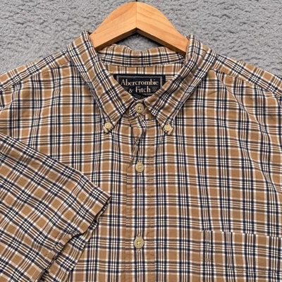 Vintage Y2K Abercrombie & Fitch Shirt Mens XL Plaid Button Down Short Sleeve - Image 1 of 4