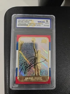 1998 MICHAEL JORDAN 1986 FLEER 23KT GOLD ROOKIE R/W/B BORDER BULLS RC WCG 10🥶💎 - Picture 1 of 2