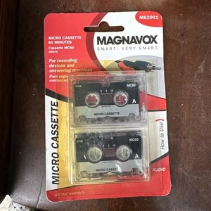 2 Pack MAGNAVOX MC-60 Microcassette 60 min 2 Tapes Answering Machine Recording - Picture 1 of 2