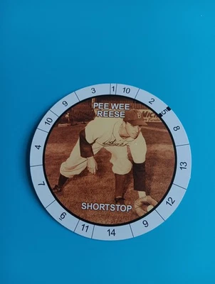 Pee Wee Reese Rare Vintage  Cadaco All Star Baseball Game Disc Card Dodgers HOF - Image 1 of 2