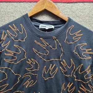 McQ T shirt Men's Medium Embroidered Swallows By Alexander McQueen Tee - Picture 1 of 12