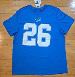 Nike NFL Detroit Lions Jahmyr Gibbs Jersey T-Shirt #26 Blue Logo Size M - Picture 1 of 8