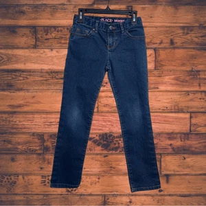 Place Dark Wash Skinny Adjustable Waist Jeans Girls Size 8 - Picture 1 of 6
