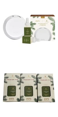 Thymes Pura Smart Diffuser Set- Frasier Fir NIB + 3 unused frasier fir refills - Image 1 of 4