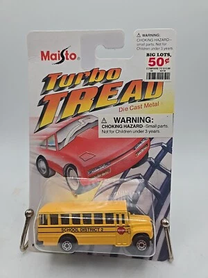 Autobús escolar Maisto Turbo Tread 1995 de colección de metal fundido distrito 2 (Bin10) Foto 1 de 4