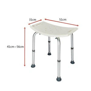 Aluminium Alloy Shower Chair Bath Stool Seat Adjustable Disability Aid -Non Slip - Picture 1 of 7