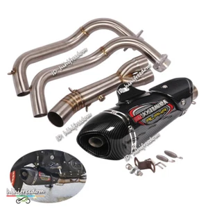 Tubo de cabezal silenciador con puntas de escape completo 51 mm para motocicleta Ymaha MT-07 FZ-07 R7 - Imagen 1 de 11