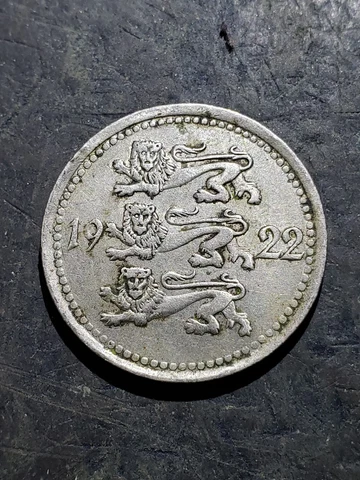 1922 Estonia  5 Markka Coin Cover