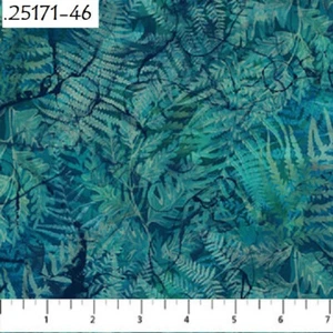 Northern Peaks Ferns cotton quilt fabric Northcott Water Color 25171-46 - Picture 1 of 20