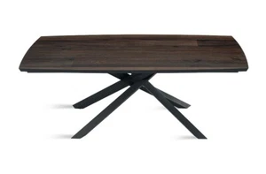 Table Fixed Wooden Dark Modern Design Ladies Lunch CIC-609 - Picture 1 of 2