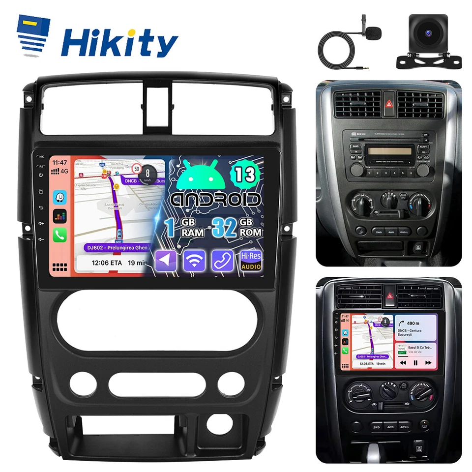 HIKITY 9" CarPlay Android Autoradio Für Suzuki Jimny 2005-2018 GPS Navi WIFI RDS Kamera