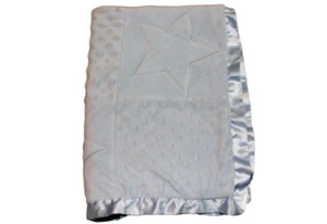 Koala Baby Blanket Light Blue Minky Dot Star Satin Baby Infant Boys Lovey Soft - Picture 1 of 7