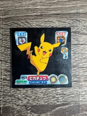 Rare 2004 Pikachu Level 34 Japanese Sticker Pokémon Card Nintendo #459 Japan - Image 1 of 4