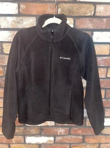 Columbia Black Full Zip Fleece Jacket Boy Size 14/16 XL Pre-owned - Picture 1 of 6