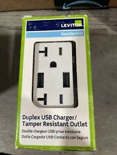 Leviton T5832-W Duplex Double USB Charger/Tamper Resistant Outlet 20A