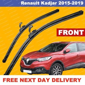 For Renault Kadjar 15-22 U-Hook Front Windscreen Aero Wiper Blades SET 26"17" - Picture 1 of 5