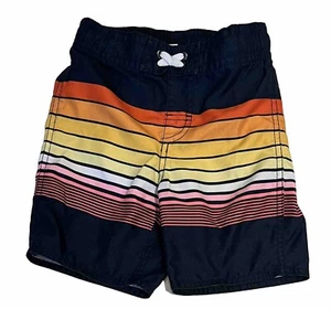 Old Navy Boys Swim Trunks Built In Mesh Multicolor Striped Board Shorts Size 5 - Picture 1 of 3
