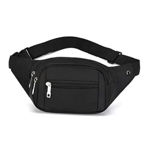 Crossbody Fanny Pack for Men&Women,Large Waist Bag & Hip Bum Bag Black Pure - Picture 1 of 7