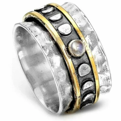 Titanium Steel 12MM Punk White Gold Filled Band Man's Ring Engagement Size 6-10 - Image 1 of 3