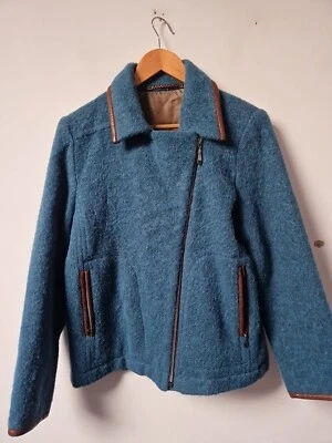 Schneiders Salzburg Alpaca Wool Blend Teal Coat Jacket Size 14 - Image 1 of 4