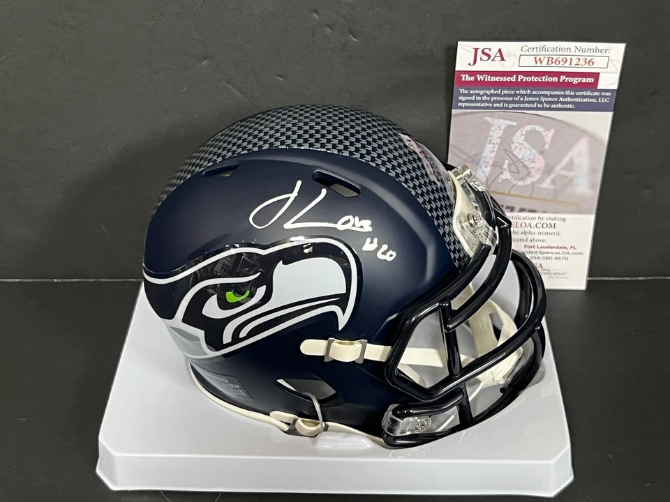 Julian Love Seattle Seahawks Auto Signed Riddell Speed Mini Helmet JSA COA . - Image 1 of 1