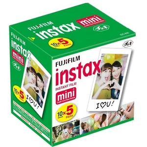 50 SHEETS Fujifilm Instax Instant Film For Mini 8-9-11-12  all Fuji Mini Cameras - Picture 1 of 5