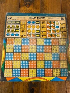Tablero perforado vintage sin usar Wild Fifty sin llave nuevo de lote antiguo - Imagen 1 de 2