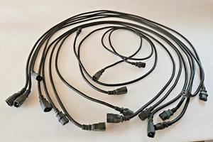 6Ft 14awg C13 to C14 Female-Male Extension Cable Power Cord IEC-320 [BOX OF 10] - Afbeelding 1 van 3