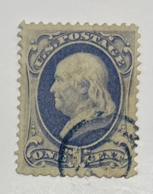 US Postage Scott #134 sello usado de 1 centavo, centrado, cancelación elegante, VLH Foto 1 de 2