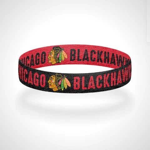 Reversible Chicago Blackhawks Bracelet Wristband Let's Go Hawks One Goal Cover