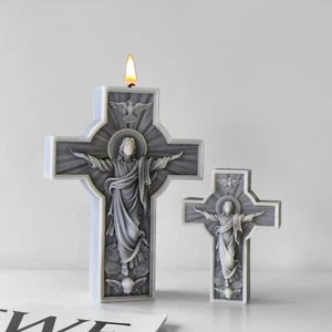 European Figure Cross Silicone Candle Mold DIY Soap Plaster Chocolates Mold - Picture 1 of 3