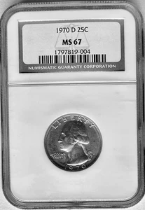 1970 D Washington Quarter 25c MS67 NGC MS 67 - Picture 1 of 2