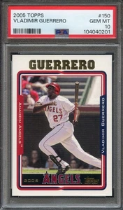 2005 Topps #150 Vladimir Guerrero PSA 10 Gem Mint Anaheim Angels 0201 - Picture 1 of 2