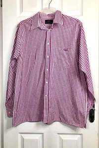 Henri Lloyd Purple & White Plaid Pattern 100% Cotton Long Sleeve Shirt Size XL - Picture 1 of 13