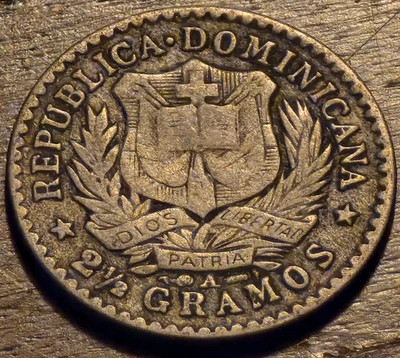 MONEDA DE PLATA DE 10 CENTAVOS REPÚBLICA DOMINICANA 1897-KM#13-DE COLECCIÓN=764.000 Foto 1 de 2