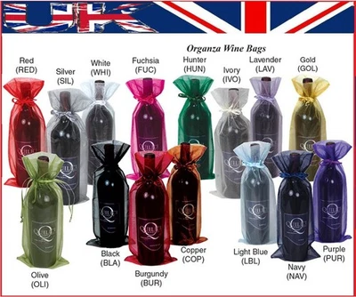 10 Pack Organza Wine Bottle Gift Bags w/ Drawstring For Wedding Party Favour New - Image 1 of 4