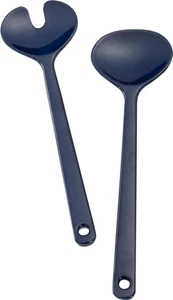 0830039N.C8C Set Posate per Insalata Melamina, Design Blu Cosmic - Foto 1 di 12